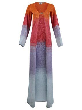 GCDS Multicolor Lurex Metallic Knit Long Cardigan Size S